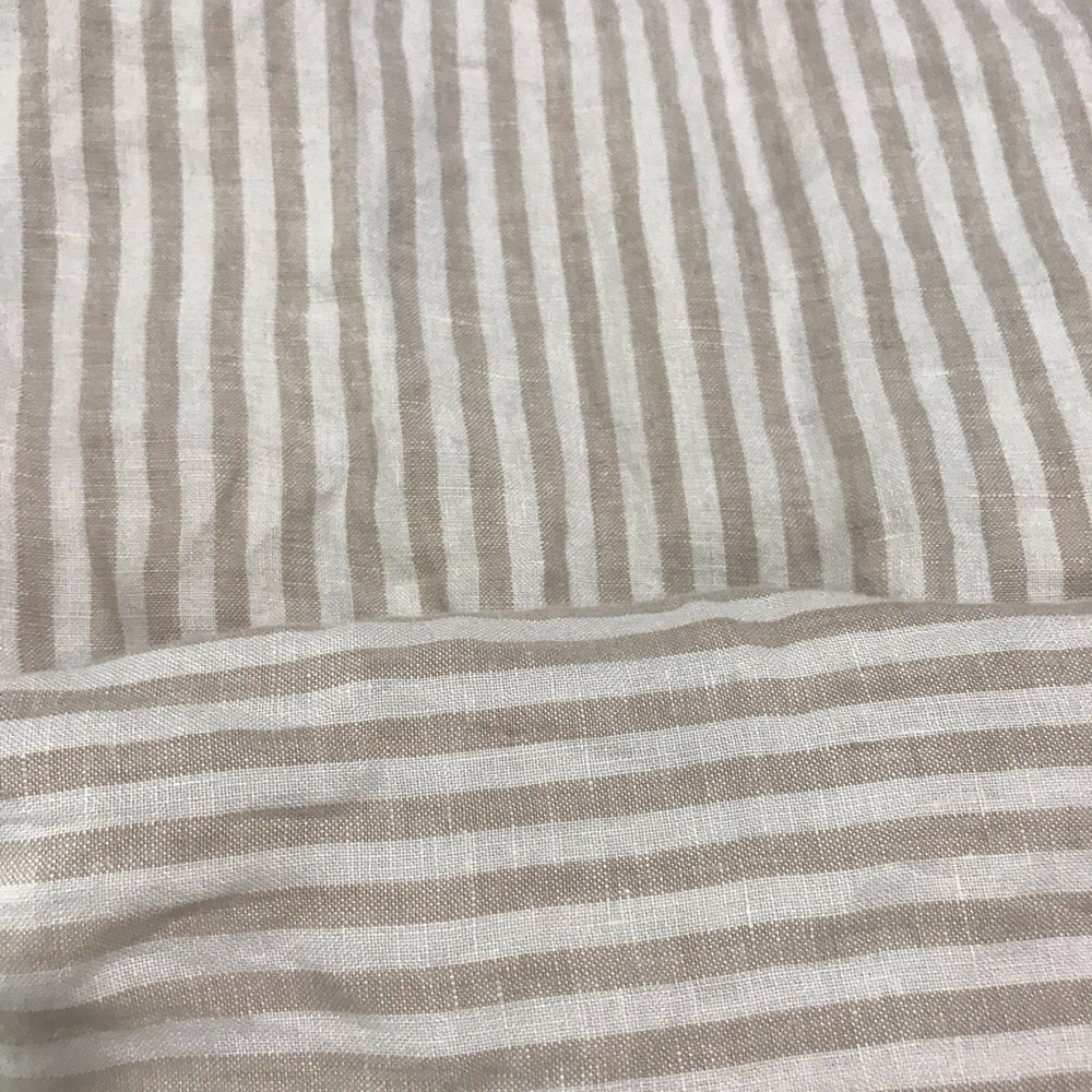 Lou & Grey Tan Striped Strappy Linen Jumpsuit